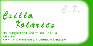 csilla kolarics business card